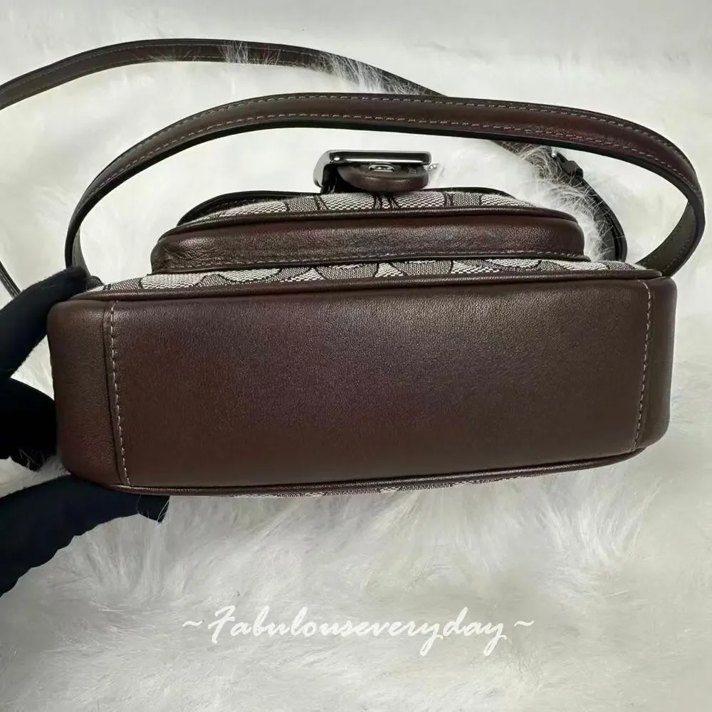 Coach Ashton Mini Shoulder Bag In Signature Jacquard/Silver/Oak/Maple CDB18 NWT